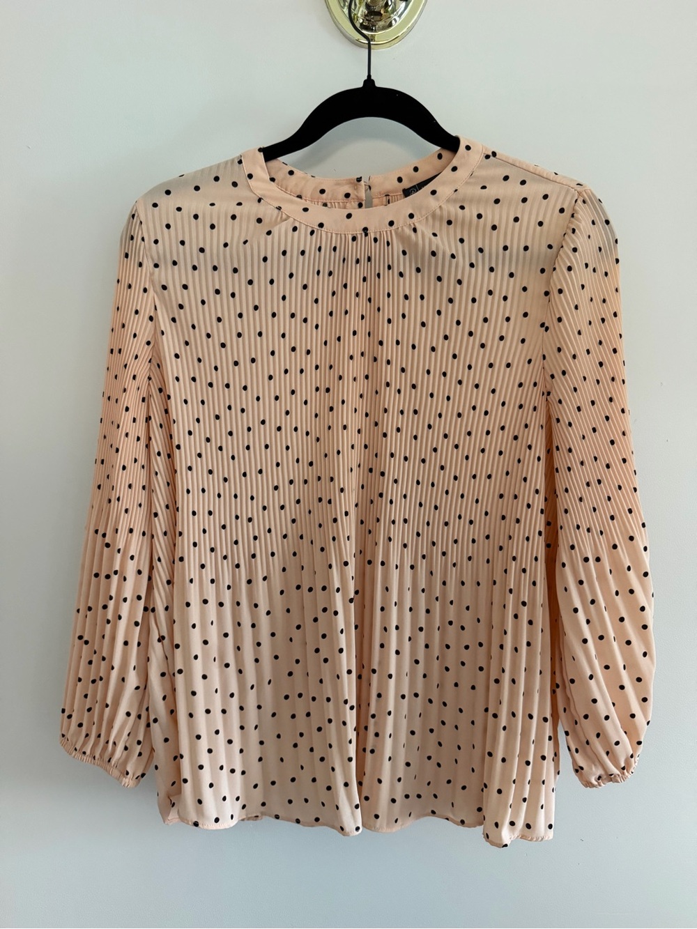 Adrianna Papell Georgette Pleated
Polka Dot Blouse
